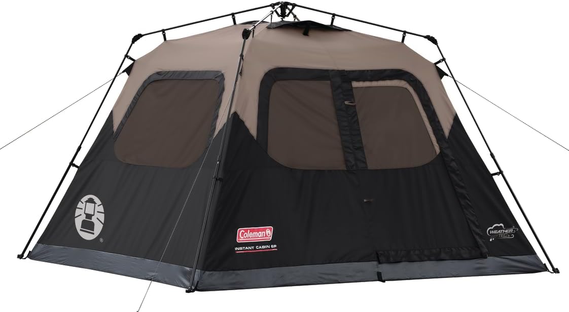 Coleman 4/6/8/10 Person Instant Camping Tent with 1-Minute Setup, Large Family Tent with Pre-Attached Poles, Air Vent, & Carry Bag, Sets Up in About 60 Seconds