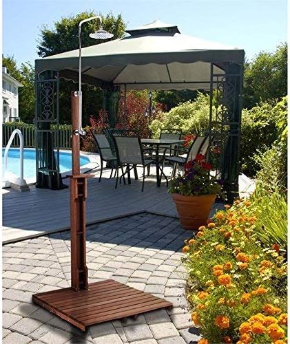 SEI Furniture Rain-Style Outdoor Shower, Oiled Eucalyptus - Natural