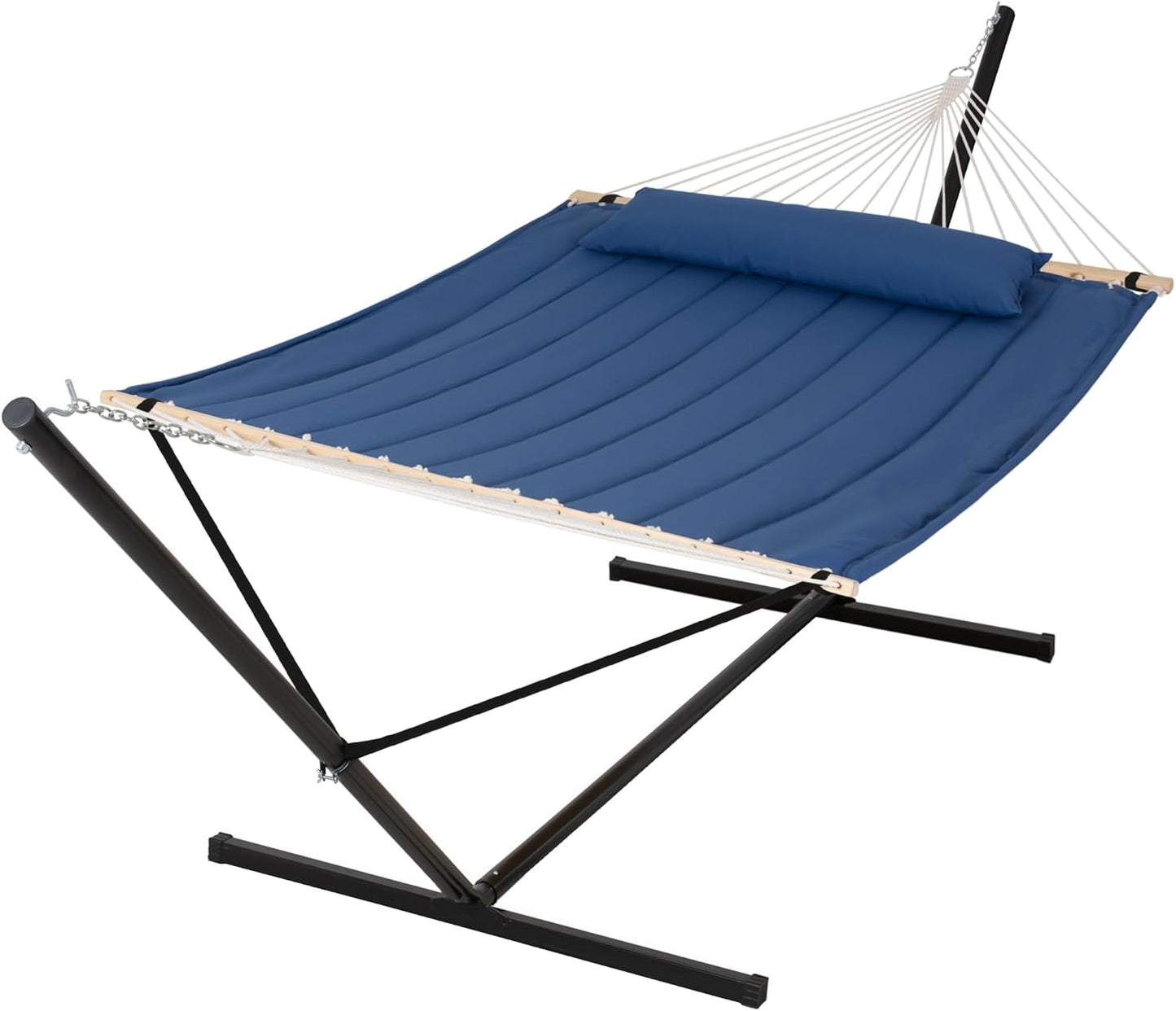 SUNCREAT 2 Person Hammock with Stand, Heavy Duty Portable Hammocks, 475 lbs Capacity, Dark Grey