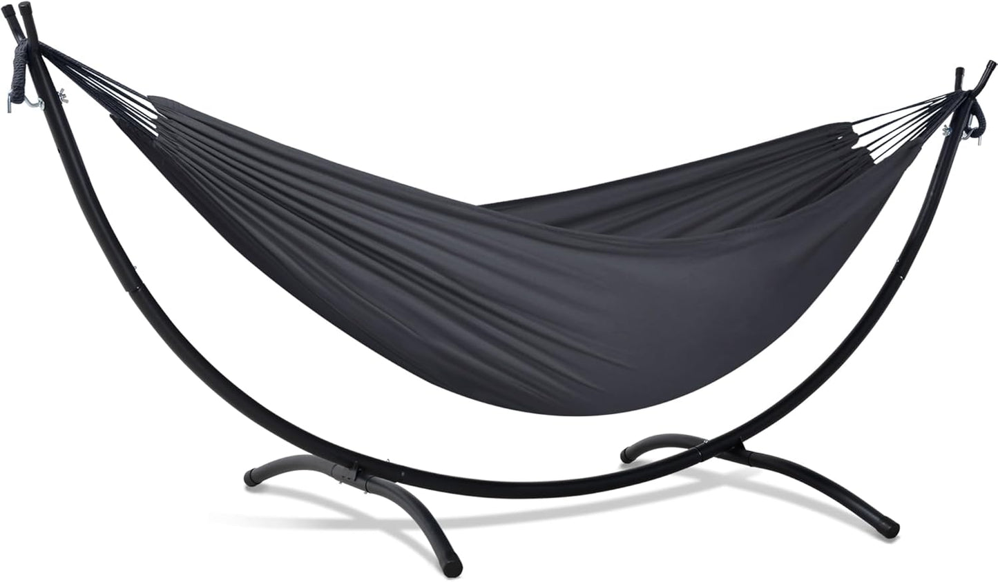SUNCREAT Portable Outdoor Hammock with Stand Included, Double Hammock with Stand for Outside, Beige