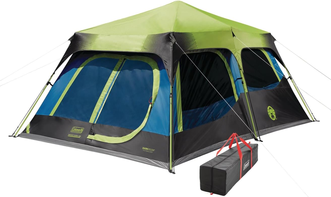 Coleman 4/6/8/10 Person Instant Camping Tent with 1-Minute Setup, Large Family Tent with Pre-Attached Poles, Air Vent, & Carry Bag, Sets Up in About 60 Seconds
