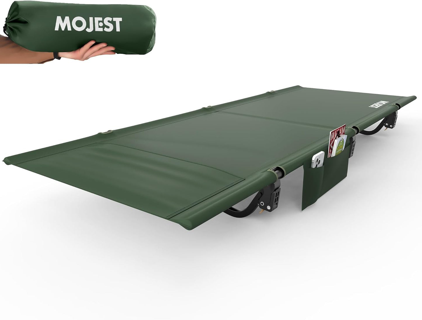 Ultralight Camping Cot for Adults - Portable Folding Camping Bed, Supports 350 lbs - Lightweight for Travel, Camping, Hiking, Backpacking, Mountaineering, Black