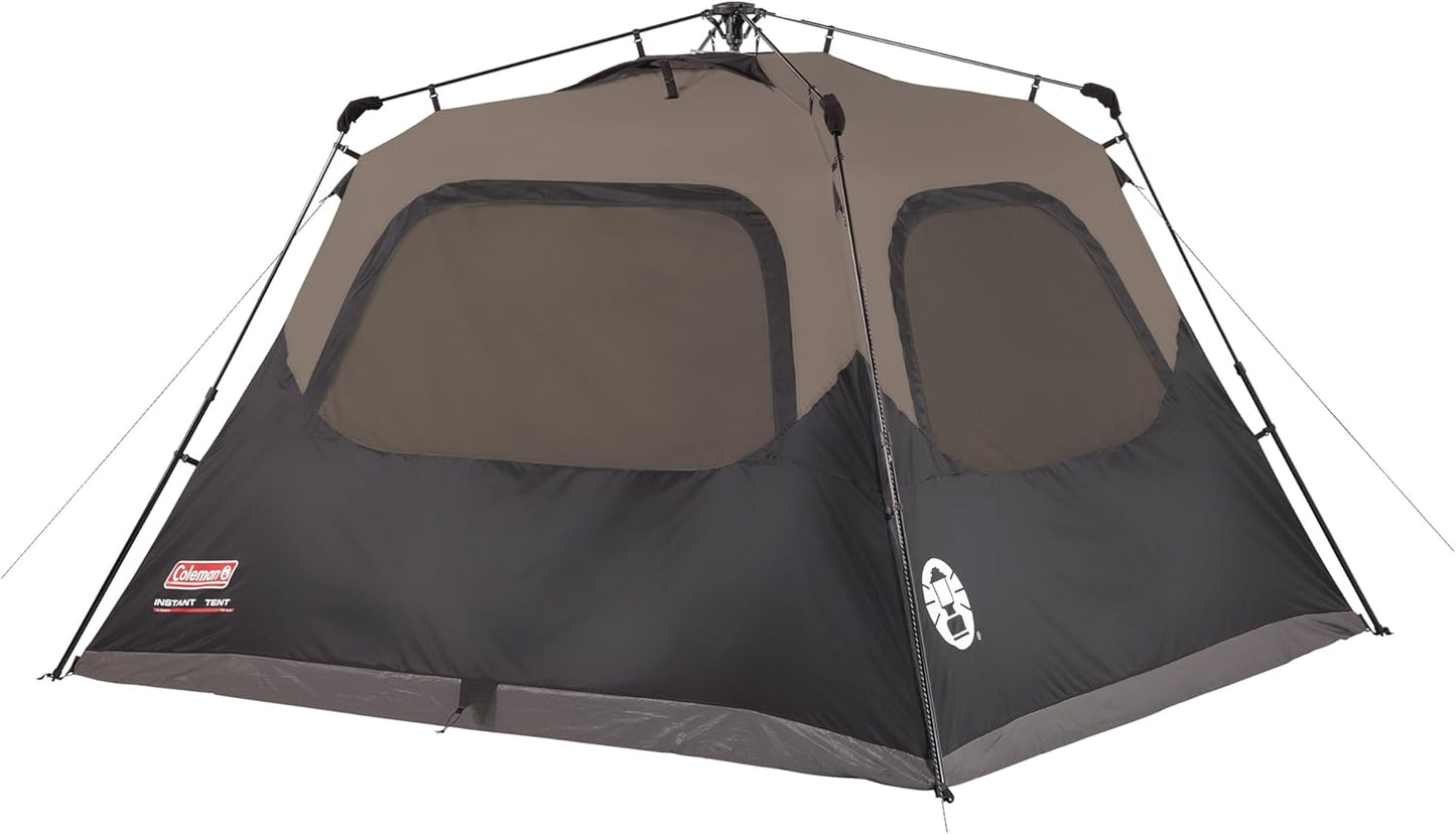 Coleman 4/6/8/10 Person Instant Camping Tent with 1-Minute Setup, Large Family Tent with Pre-Attached Poles, Air Vent, & Carry Bag, Sets Up in About 60 Seconds