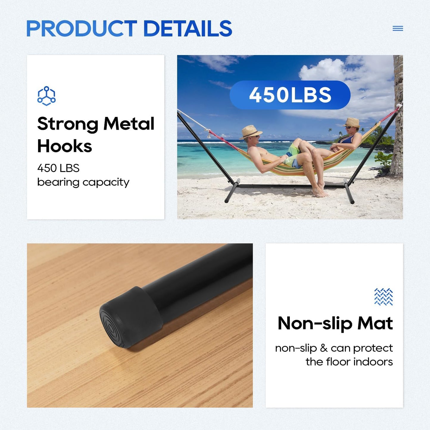 Hammock Stand Portable Heavy Duty Hammock Stand Portable Steel Stand Only for Outdoor Patio or Indoor with Carrying Case (No Hammock)