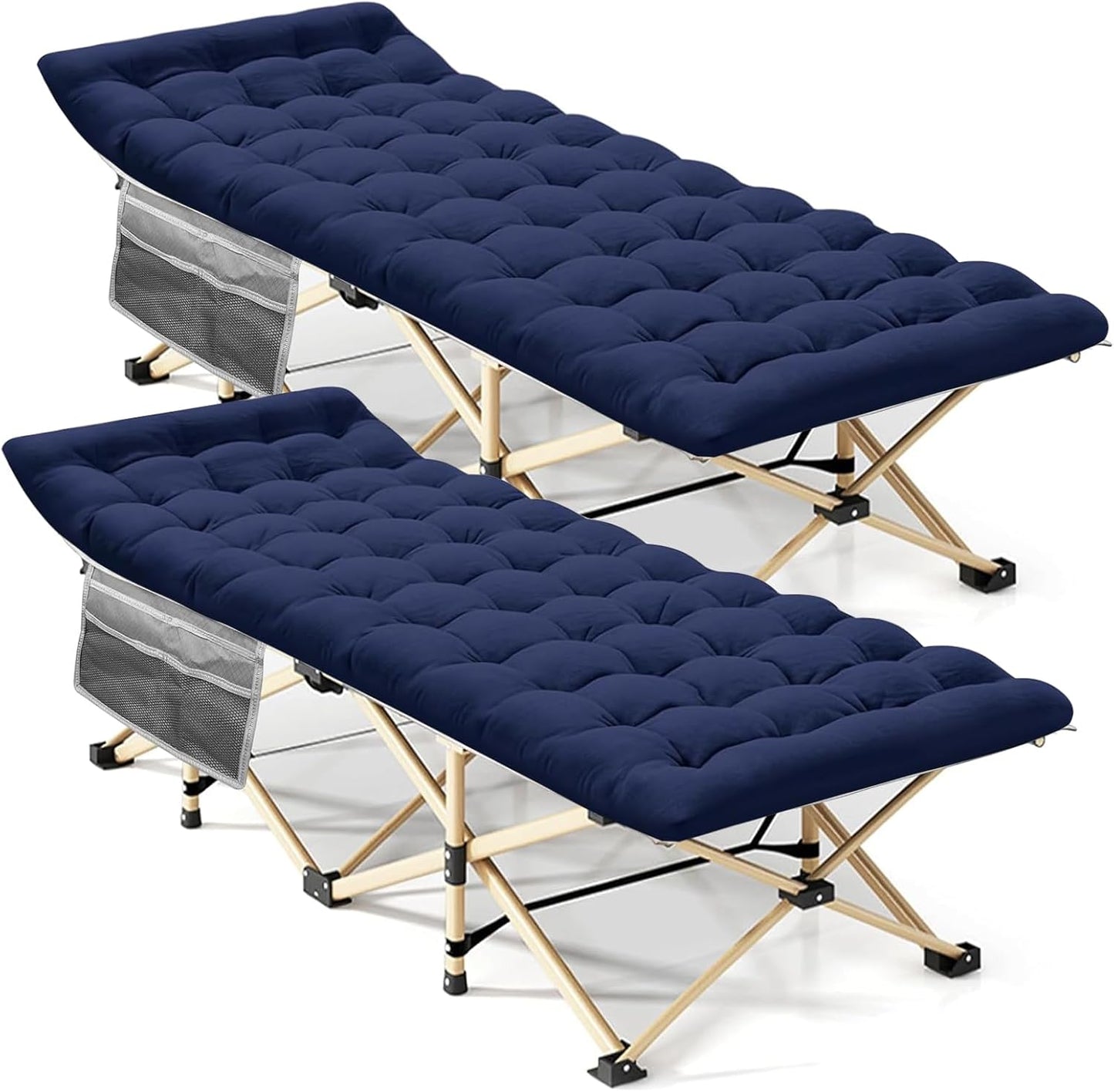 Camping Cot with Mattress, 450LBS(Max Load), Portable Folding Outdoor Bed with Carry Bag for Adults Kids, Heavy Duty Cot for Traveling Gear Supplier, Office Nap, Beach Vocation and Home Lounging