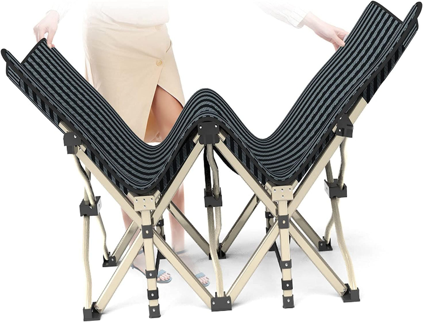 ATORPOK Camping Cot for Adults Comfortable, Tent Folding Cot for Sleeping, Lightweight Folding Bed with Carry Bag for Kids Supports 450 lbs, Office Na