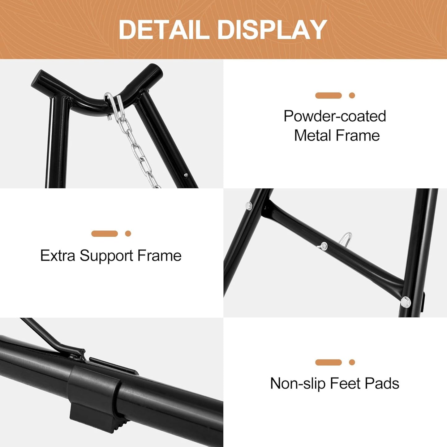 Universal 2-Person Hammock Stand, 660LBS Capacity,Heavy Duty Steel Hammock Stand, Fits 9.6-14ft Hammocks, Indoor and Outdoor Universal Hammock Stands,Black