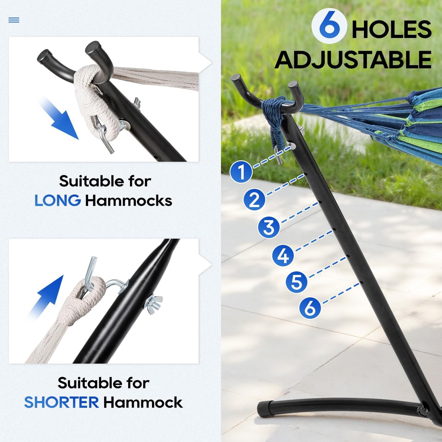 Hammock Stand Portable Heavy Duty Hammock Stand Portable Steel Stand Only for Outdoor Patio or Indoor with Carrying Case (No Hammock)