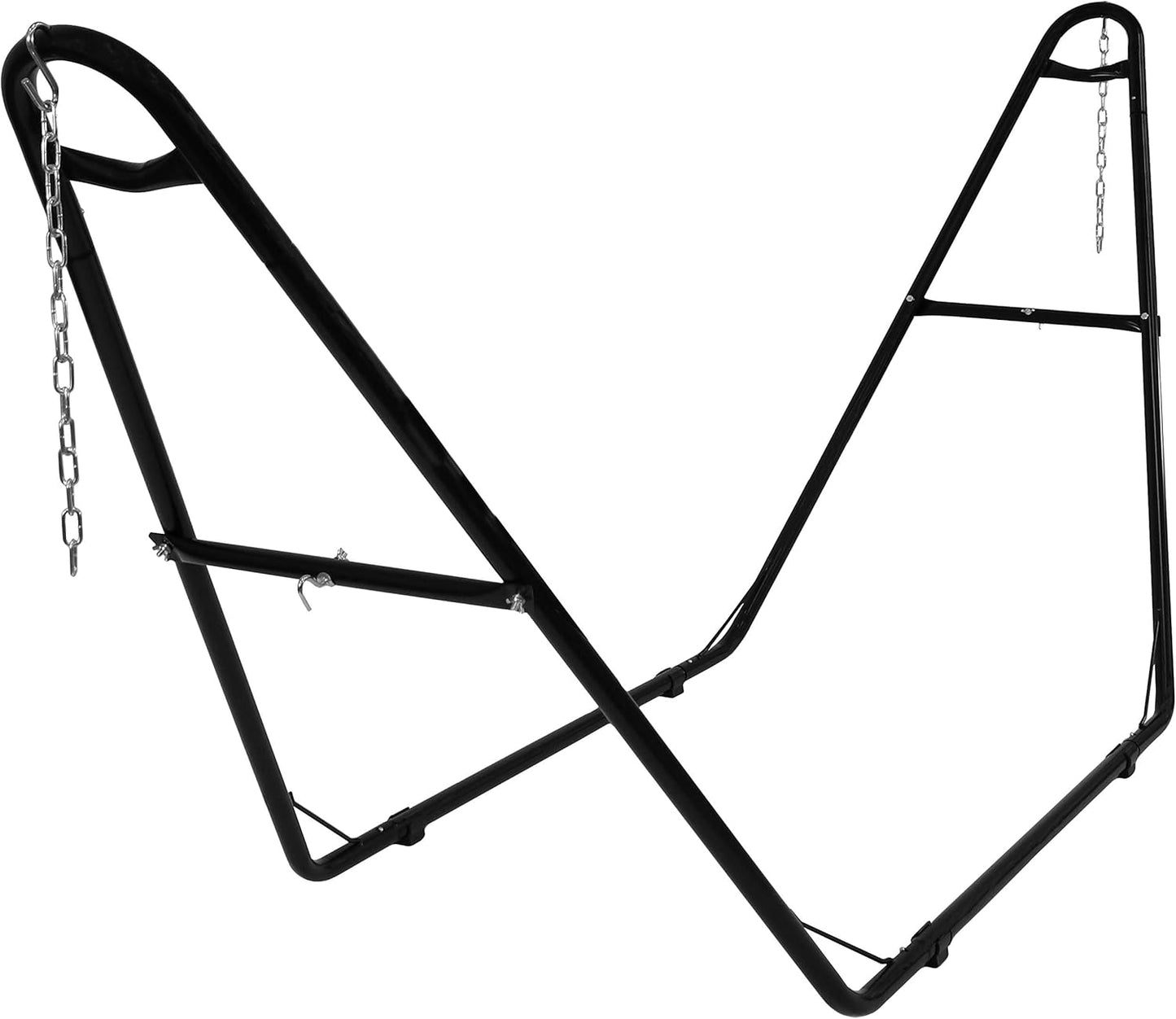 Sunnydaze Universal Double Hammock Stand Only - 550-Pound Capacity - Heavy-Duty Hammock Stand for Outside - Fits 9 to 14 Foot Hammocks - Black