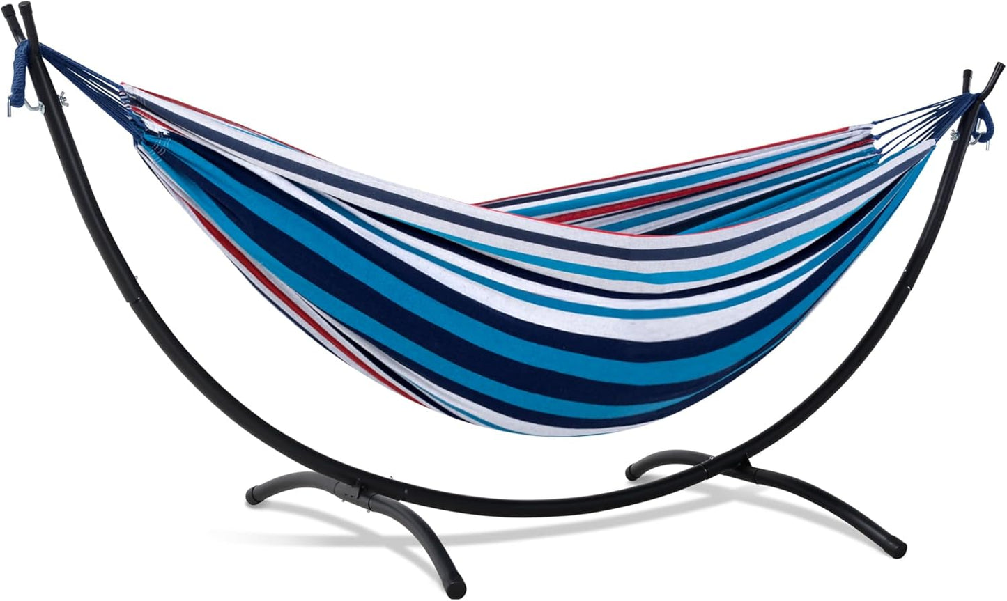 SUNCREAT Portable Outdoor Hammock with Stand Included, Double Hammock with Stand for Outside, Beige