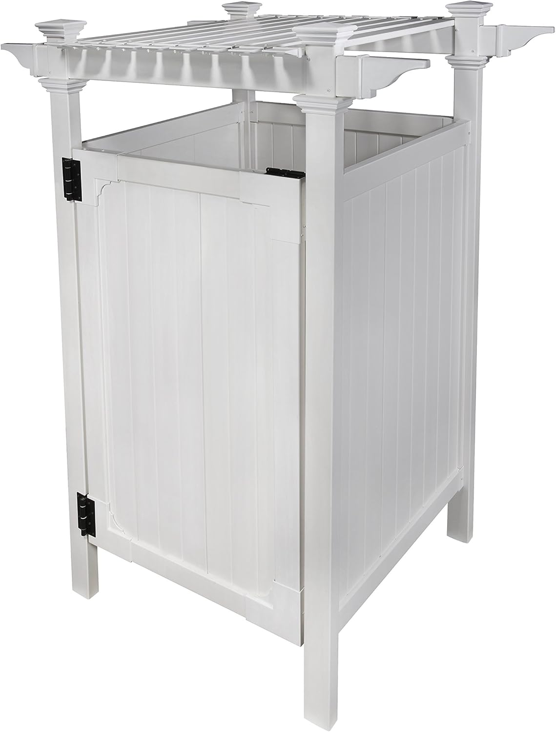 89in H x 62in W x 47in L (1 Enclosure) Zippity Hampton Outside Shower Enclosure Kit with Door, White Vinyl Outdoor Shower Kit for Pool Shower, Outdoor Changing Room, Beach Shower, ZP19009