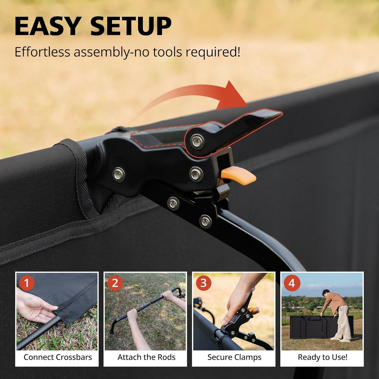 Ultralight Camping Cot for Adults - Portable Folding Camping Bed, Supports 350 lbs - Lightweight for Travel, Camping, Hiking, Backpacking, Mountaineering, Black