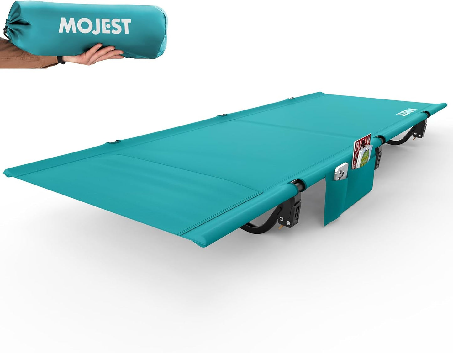 Ultralight Camping Cot for Adults - Portable Folding Camping Bed, Supports 350 lbs - Lightweight for Travel, Camping, Hiking, Backpacking, Mountaineering, Black