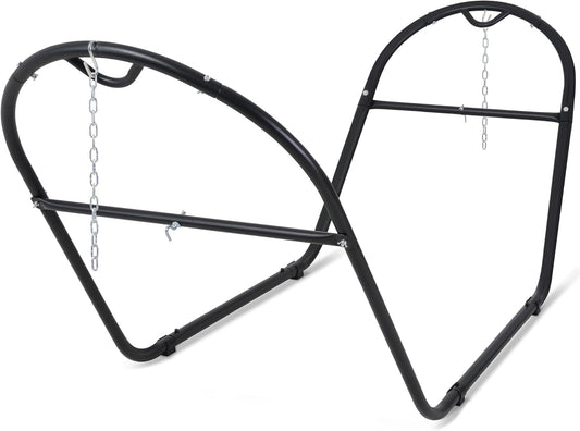 SUNCREAT Universal Steel Outdoor Hammock Stand Only, Heavy Duty, Weather-Resistant Hammock Stand for Outside, Fits 9.5 to 14 Feet Long Hammock, 475-Pound Capacity, Patent Pending, Black