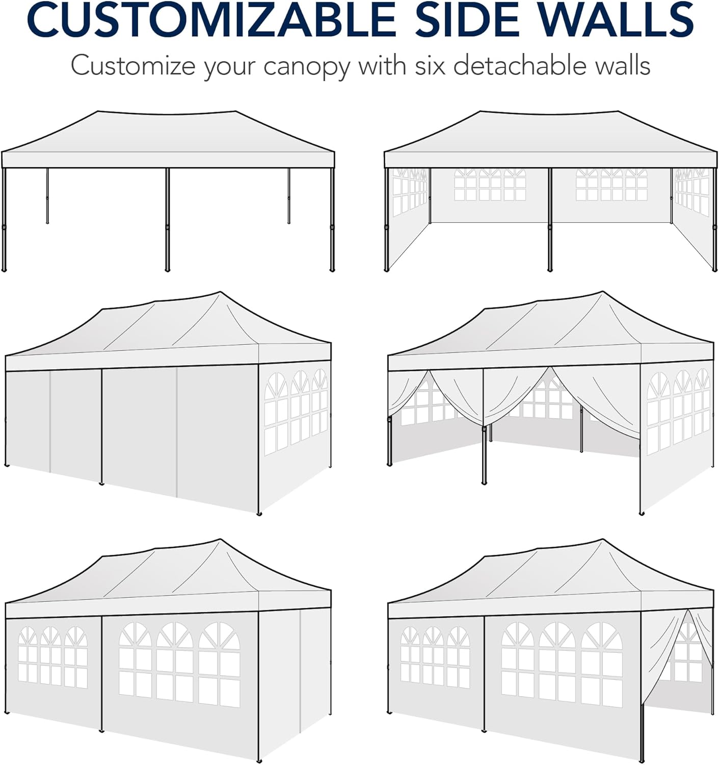 Best Choice Products 10x20 Party Tent, Heavy Duty Waterproof Large Outdoor Event Easy Pop Up Canopy Shelter w/Sidewalls, 1-Button Setup, Wheeled Case, Weight Bags - White