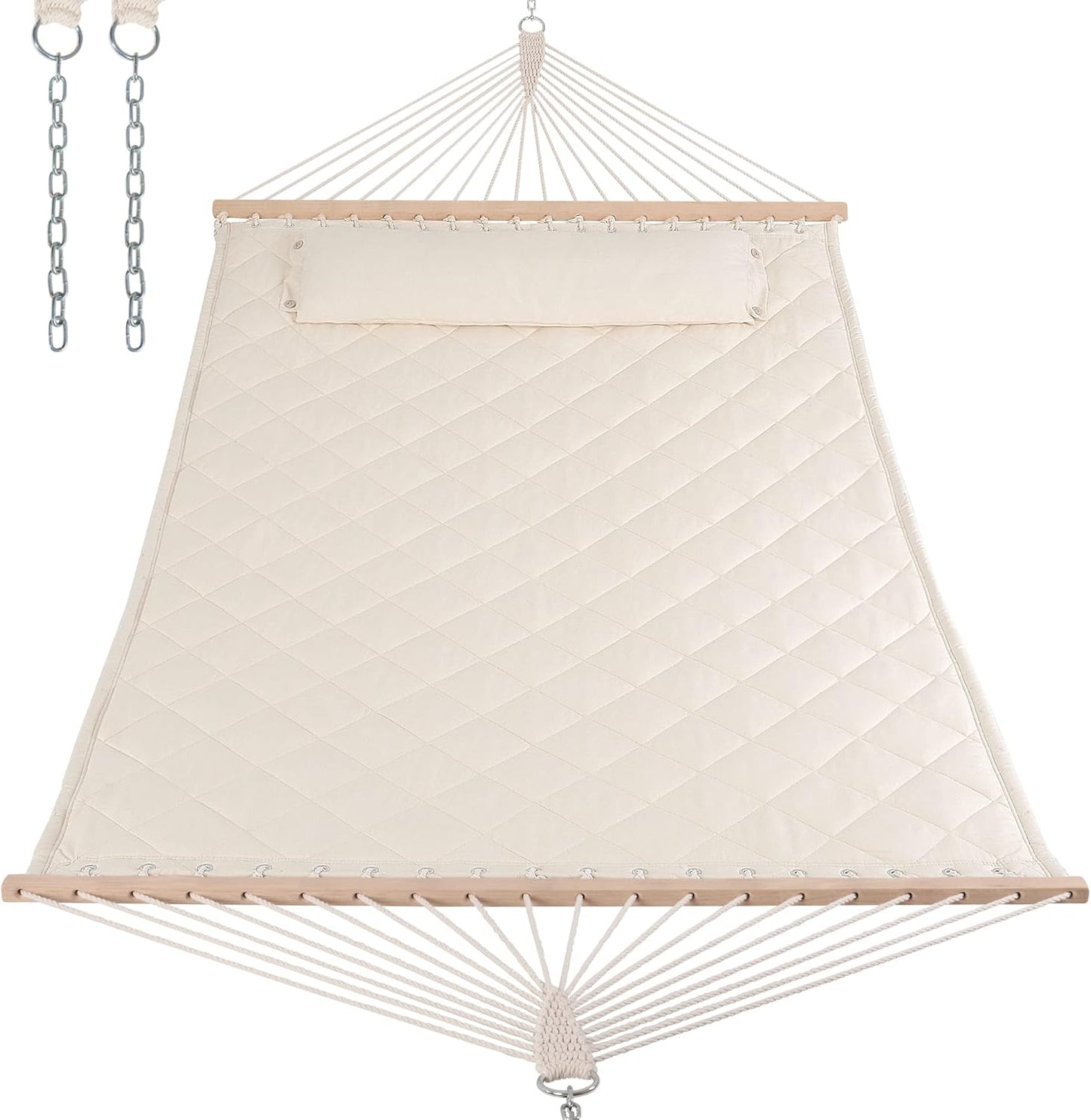 ANOW Double Hammock with 12FT Heavy Duty Steel Stand Included, 2 Person Hammock with Stand for Outdoors, 450 LBS Weight Capacity, Gray