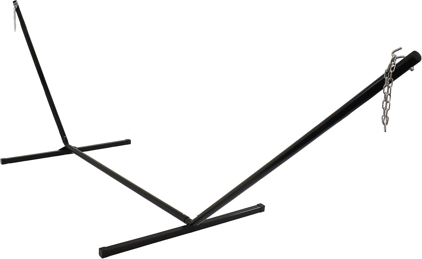 Sunnydaze Double Hammock Stand for Outside - 400-Pound Capacity Indoor/Outdoor Hammock Frame - Black Powder-Coated Finish - 15-Foot