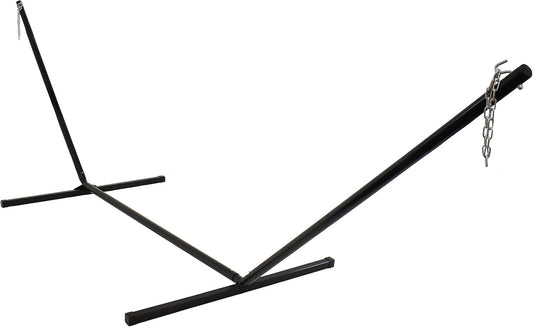 Sunnydaze Double Hammock Stand for Outside - 400-Pound Capacity Indoor/Outdoor Hammock Frame - Black Powder-Coated Finish - 15-Foot