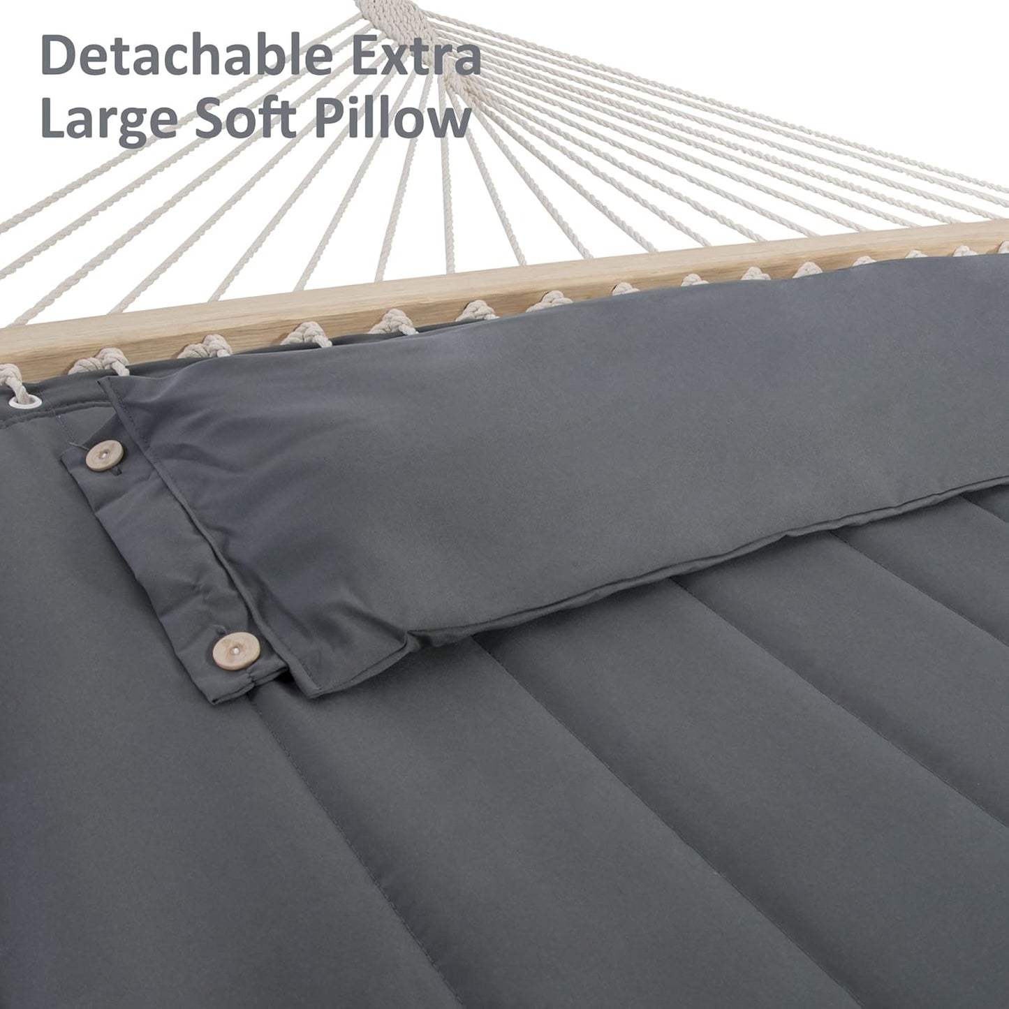 SUNCREAT 2 Person Hammock with Stand, Heavy Duty Portable Hammocks, 475 lbs Capacity, Dark Grey