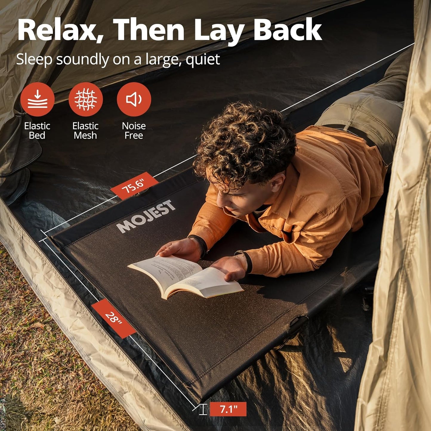 Ultralight Camping Cot for Adults - Portable Folding Camping Bed, Supports 350 lbs - Lightweight for Travel, Camping, Hiking, Backpacking, Mountaineering, Black