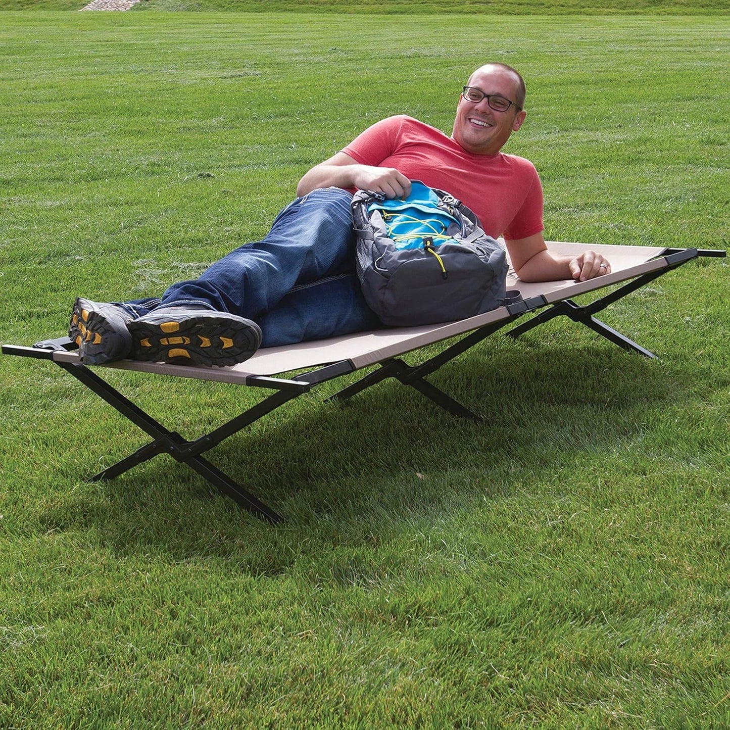 Coleman Trailhead II Large Folding Cot with Easy Setup & Takedown, Supports Adults up to 6ft 2in or 300lbs, Great for Camping, Lounging, Elevated Sleeping, Guests, & More